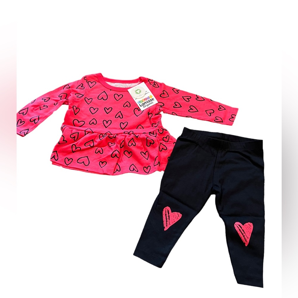 Lamaze Baby Girls 2pc Set Hearts  6month